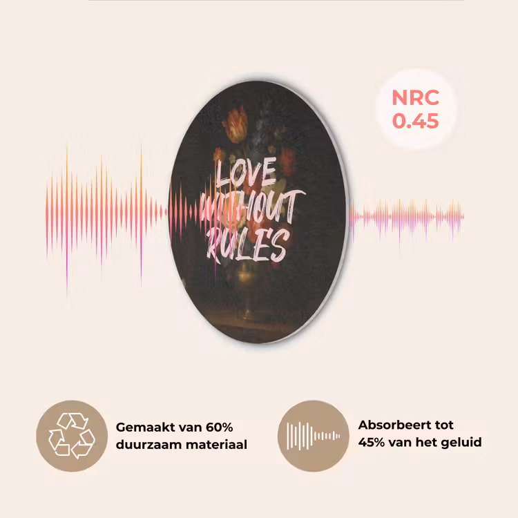 Liefde - Modern - Bloemen Akoestische PET Vilt - Rond klein -USP_NL