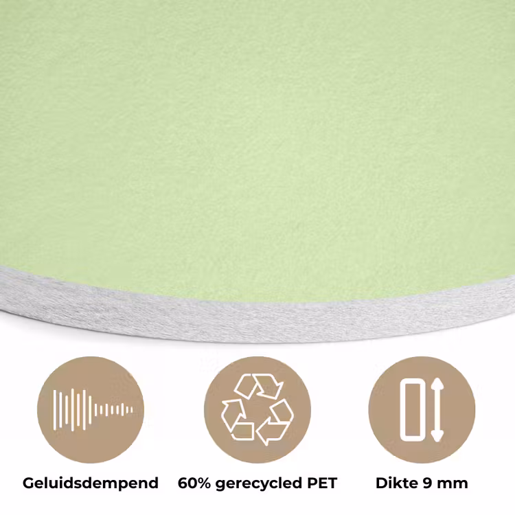 Light - Lime - Groen Akoestische PET Vilt - Rond klein 838 -closeup_NL