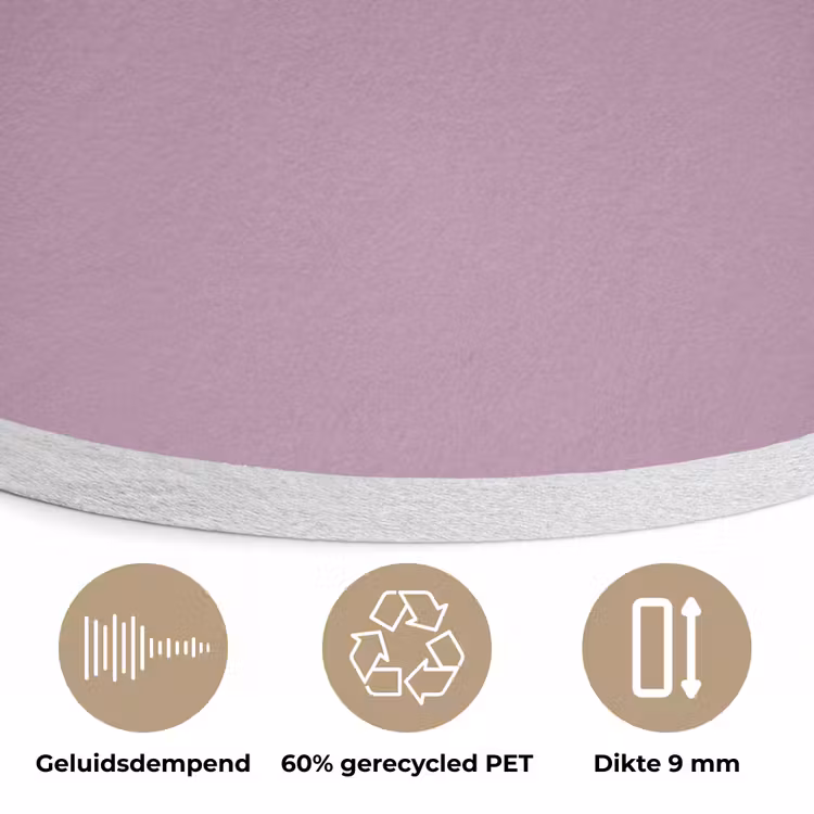 Lilac - Paars - Mauve Akoestische PET Vilt - Rond klein 838 -closeup_NL