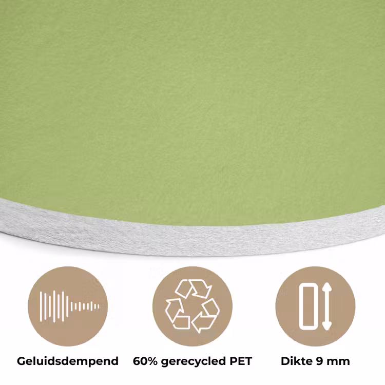 Lime - Glow - Groen Akoestische PET Vilt - Rond klein 838 -closeup_NL