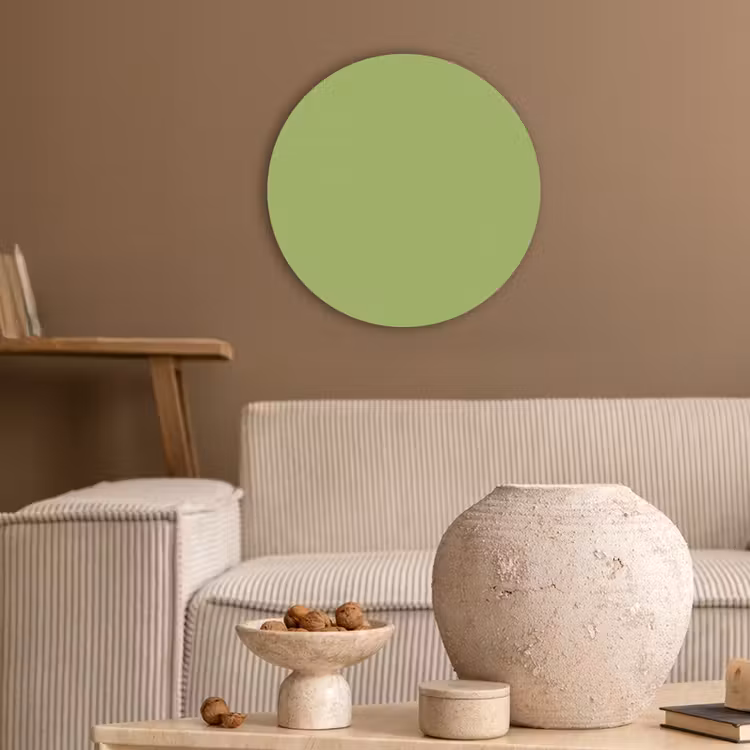 Lime - Glow - Groen Akoestische PET Vilt - Rond klein 838 -sfeer1