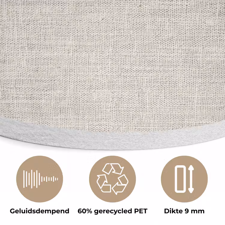 Linnen - Textuur - Beige Akoestische PET Vilt - Rond klein 838 -closeup_NL