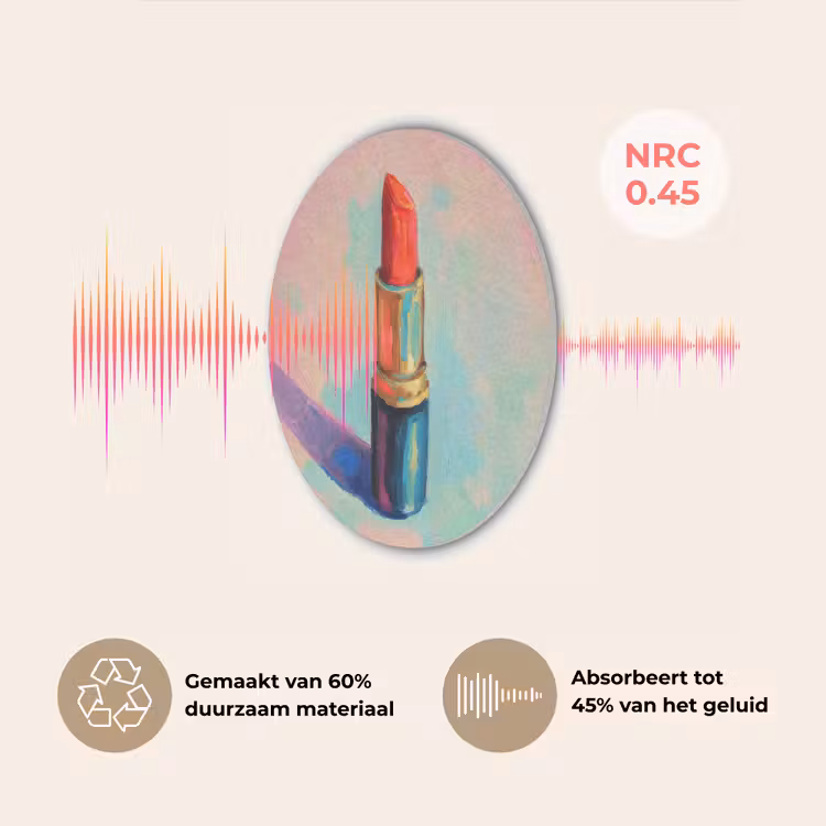 Lippenstift - Rood - Penseelstreken Akoestische PET Vilt - Rond klein -USP_NL