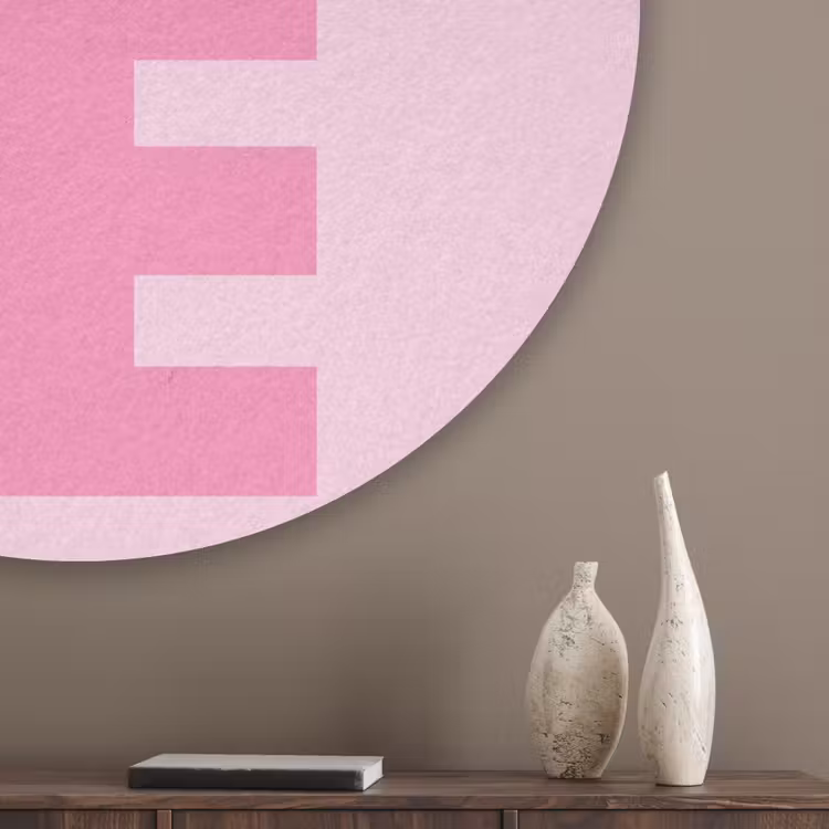 Love - Roze - Hart - Valentijn Akoestische PET Vilt - Rond klein -sfeer5_closeup