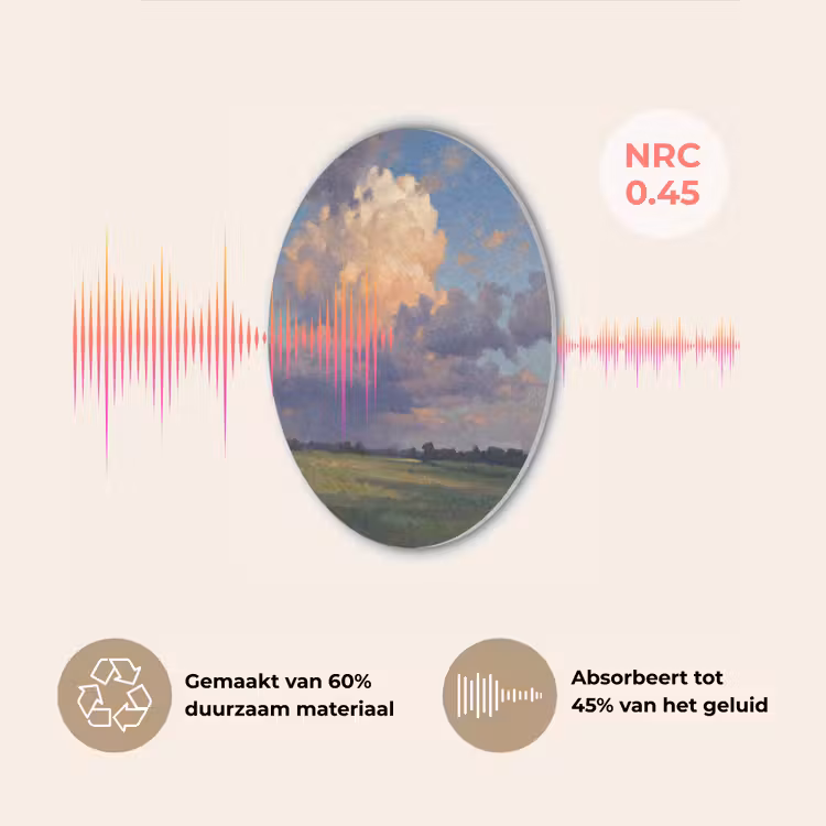 Lucht - Wolken - Landschap - Modern - Oranje Akoestische PET Vilt - Rond klein -USP_NL