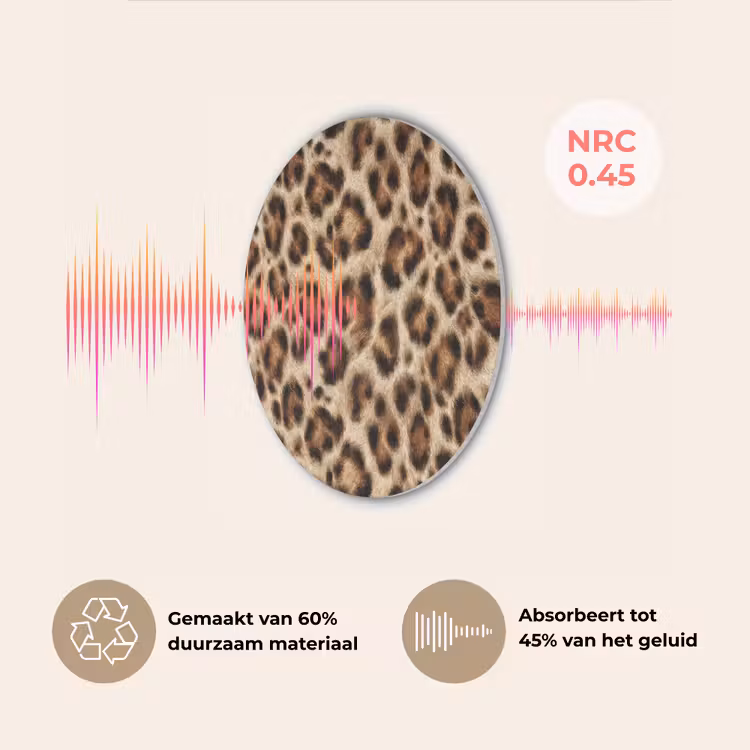 Luipaard - Bruin - Vacht Akoestische PET Vilt - Rond klein 838 -USP_NL