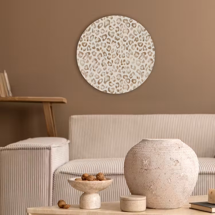 Luipaard - Klassiek - Beige Akoestische PET Vilt - Rond klein 838 -sfeer1