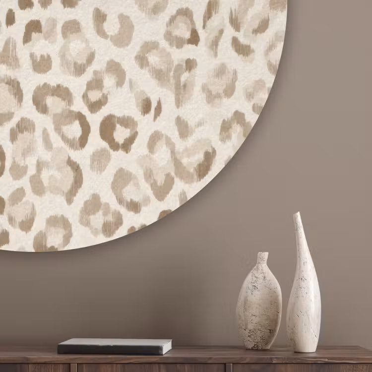 Luipaard - Klassiek - Beige Akoestische PET Vilt - Rond klein 838 -sfeer5_closeup