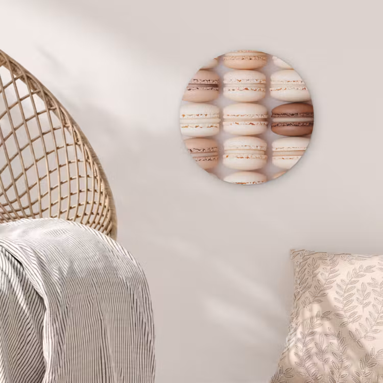 Macarons - Beige - Bruin Akoestische PET Vilt - Rond klein -sfeer4