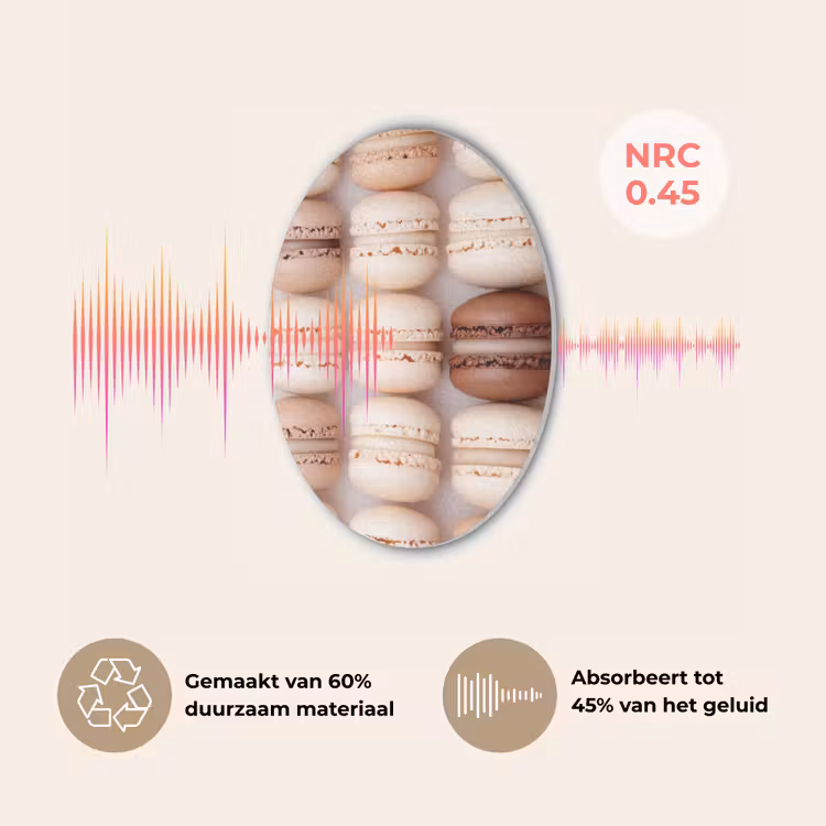 Macarons - Beige - Bruin Akoestische PET Vilt - Rond klein -USP_NL