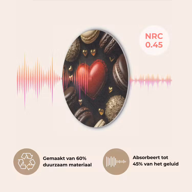Macarons - Rood - Hart Akoestische PET Vilt - Rond klein -USP_NL