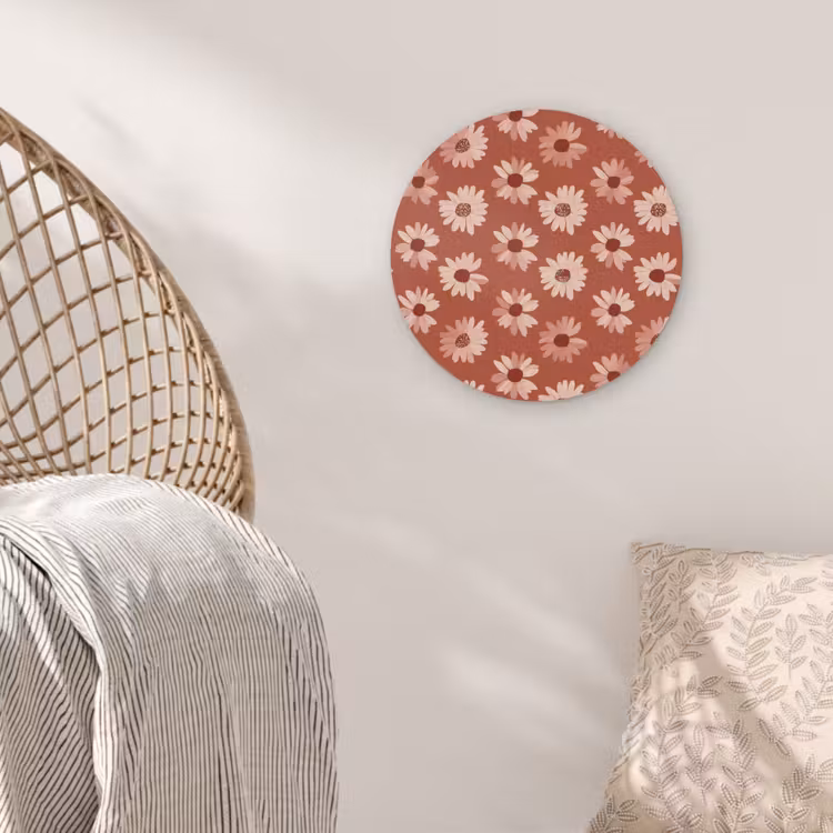 Madelief - Retro - Terracotta Akoestische PET Vilt - Rond klein 838 -sfeer4