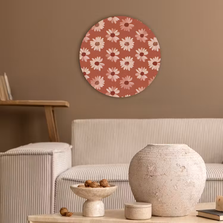 Madelief - Retro - Terracotta Akoestische PET Vilt - Rond klein 838 -sfeer1