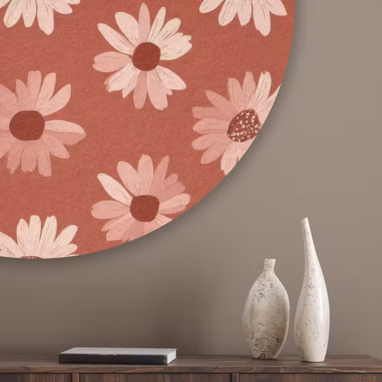 Madelief - Retro - Terracotta Akoestische PET Vilt - Rond klein 838 -sfeer5_closeup