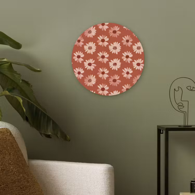 Madelief - Retro - Terracotta Akoestische PET Vilt - Rond klein 838 -sfeer2