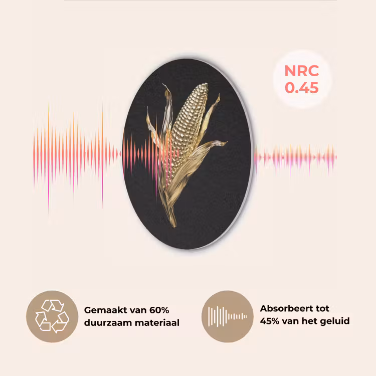 Mais - Eten - Goud - Zwart Akoestische PET Vilt - Rond klein -USP_NL