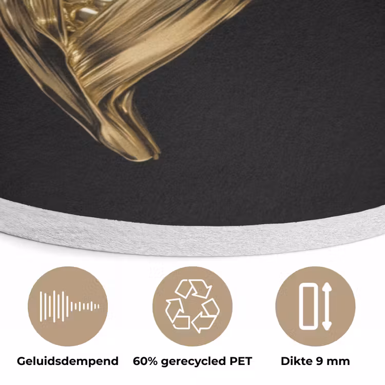 Mais - Eten - Goud - Zwart Akoestische PET Vilt - Rond klein -closeup_NL