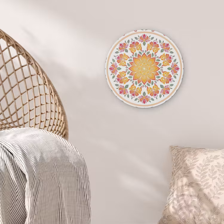 Mandala - Bloemen - Decoratie - Kleurrijk - Abstract Akoestische PET Vilt - Rond klein -sfeer4