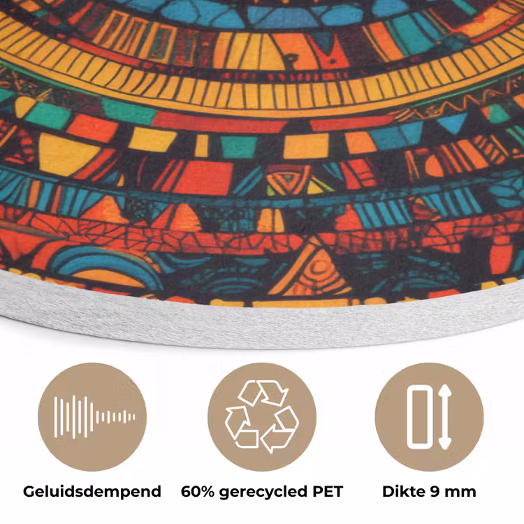 Mandala - Cirkels - Patronen Akoestische PET Vilt - Rond klein -closeup_NL