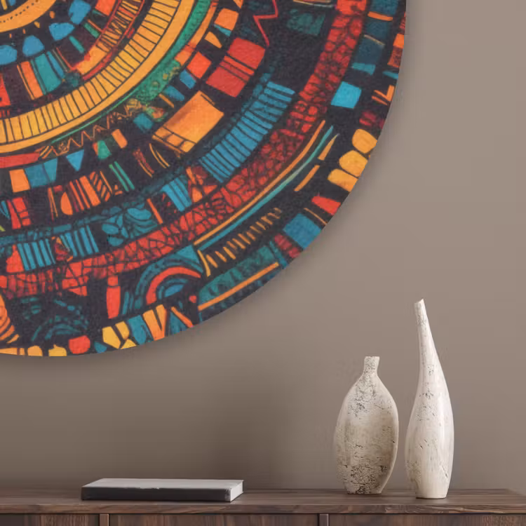 Mandala - Cirkels - Patronen Akoestische PET Vilt - Rond klein -sfeer5_closeup