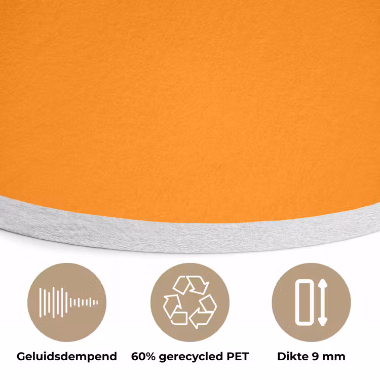 Marigold - Glow - Oranje Akoestische PET Vilt - Rond klein 838 -closeup_NL