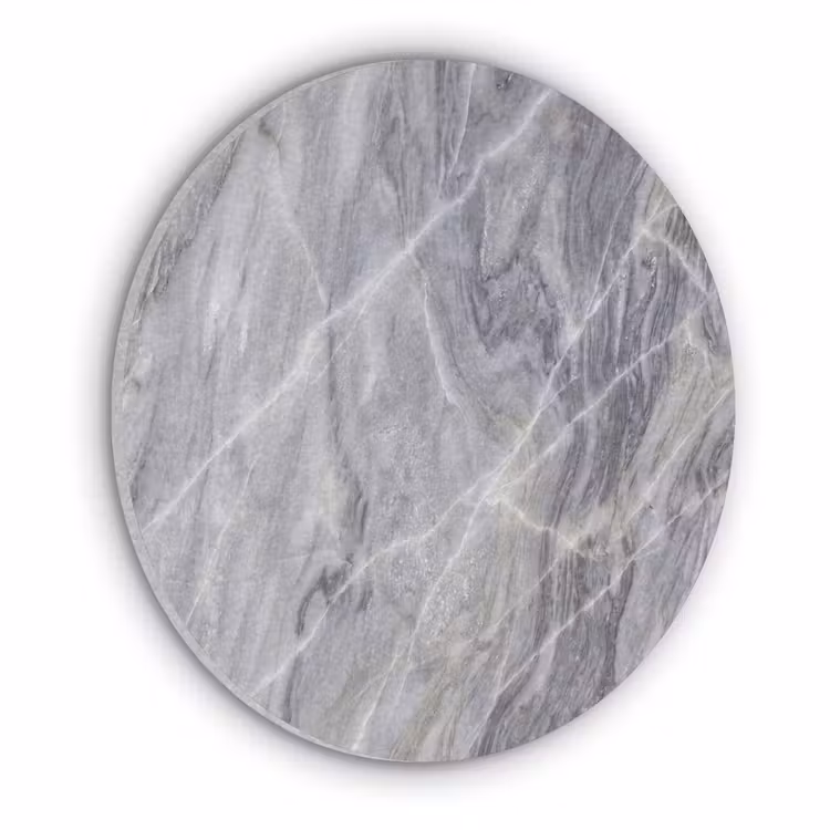 Marmer - Ader - Patroon - Abstract - Grijs Akoestische PET Vilt - Rond klein -3d