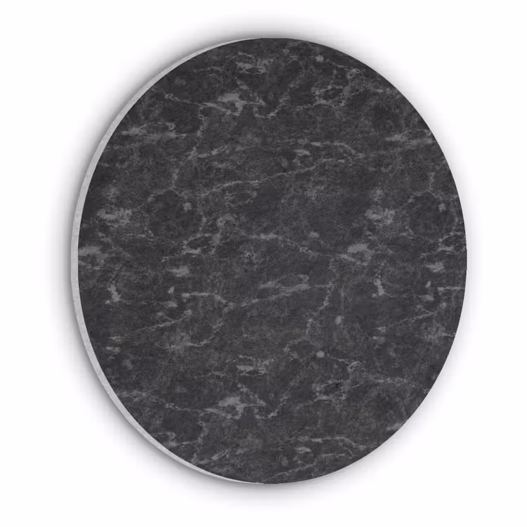 Marmer - Aders - Zwart Akoestische PET Vilt - Rond klein 838 -3d