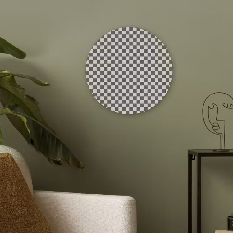 Marmer - Patroon - Grijs Akoestische PET Vilt - Rond klein 838 -sfeer2