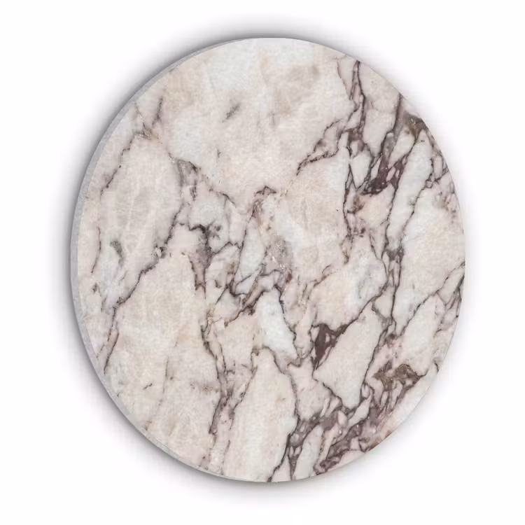 Marmer - Textuur - Abstract - Wit - Bruin Akoestische PET Vilt - Rond klein -3d