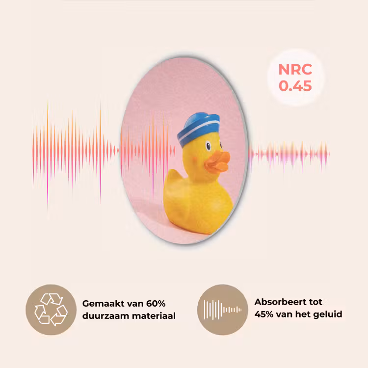 Matroos - Eend - Roze Akoestische PET Vilt - Rond klein -USP_NL