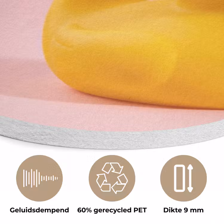 Matroos - Eend - Roze Akoestische PET Vilt - Rond klein -closeup_NL