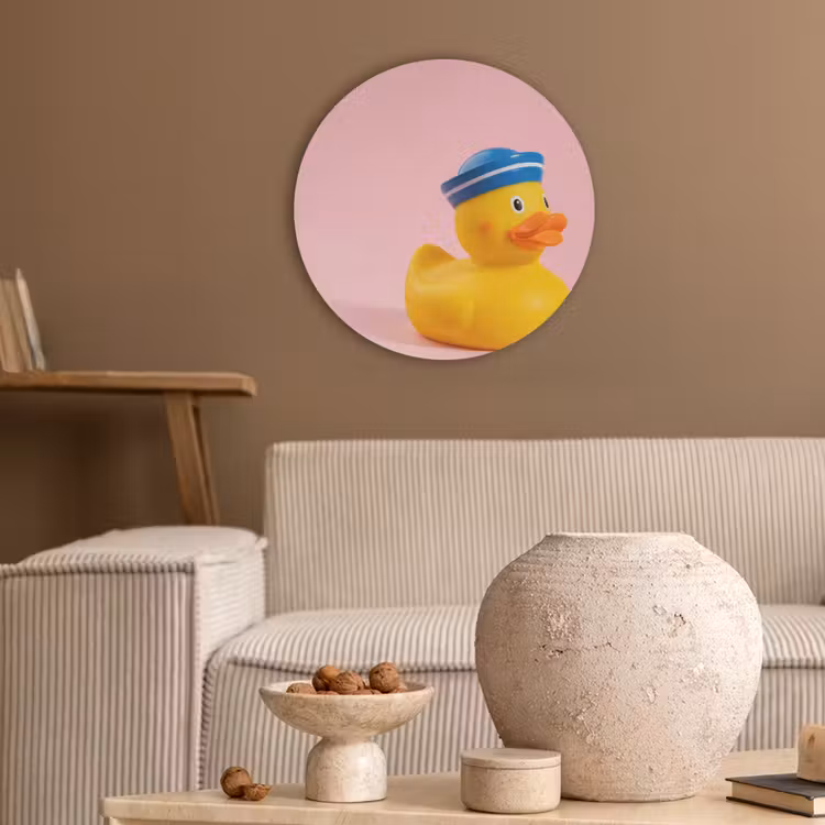 Matroos - Eend - Roze Akoestische PET Vilt - Rond klein -sfeer1