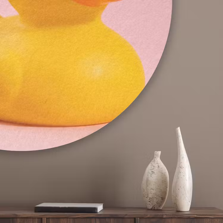 Matroos - Eend - Roze Akoestische PET Vilt - Rond klein -sfeer5_closeup
