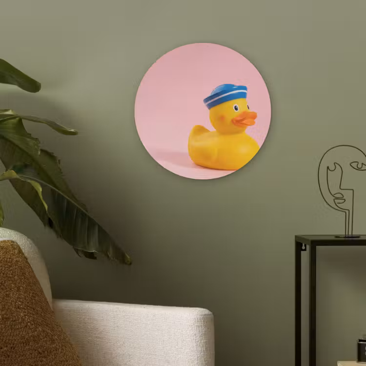 Matroos - Eend - Roze Akoestische PET Vilt - Rond klein -sfeer2