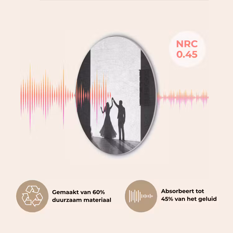 Mensen - Schaduw - Dans - Zwart-wit - Liefde Akoestische PET Vilt - Rond klein -USP_NL