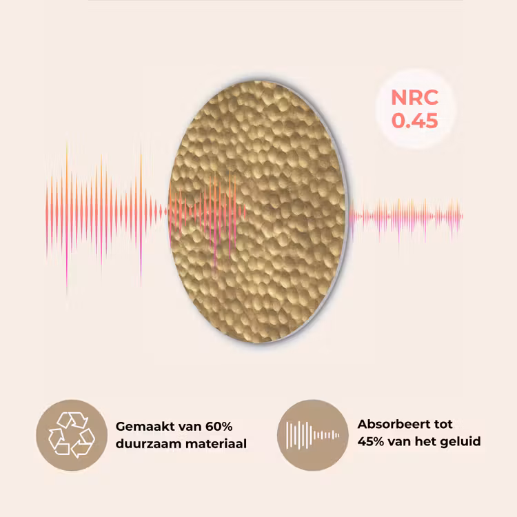 Metaal - Dynamisch - Goud Akoestische PET Vilt - Rond klein 838 -USP_NL