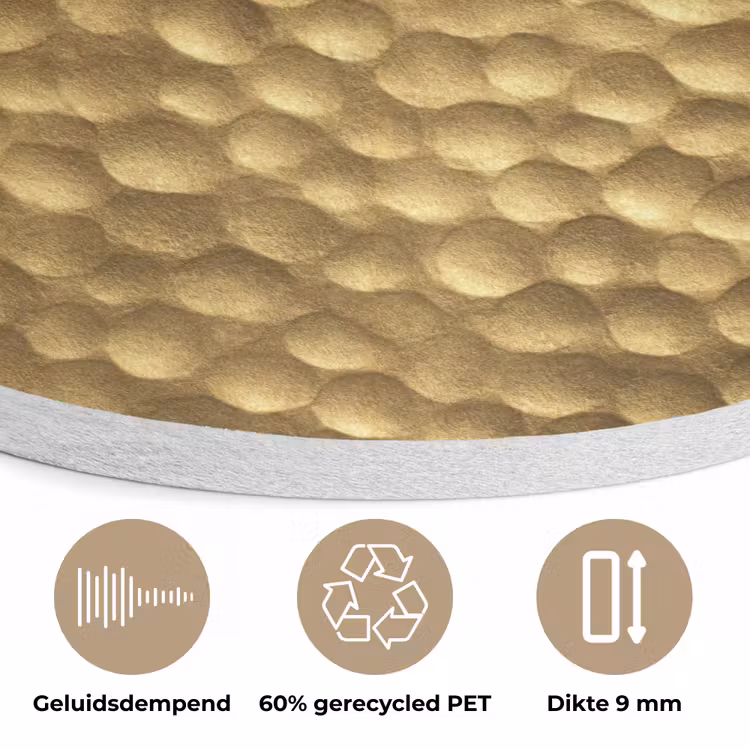 Metaal - Dynamisch - Goud Akoestische PET Vilt - Rond klein 838 -closeup_NL
