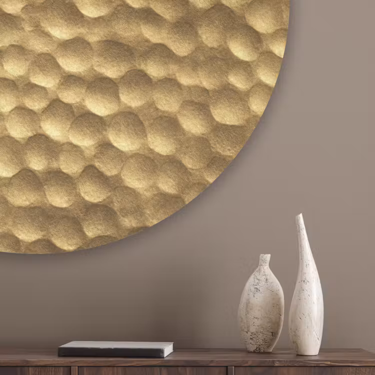 Metaal - Dynamisch - Goud Akoestische PET Vilt - Rond klein 838 -sfeer5_closeup