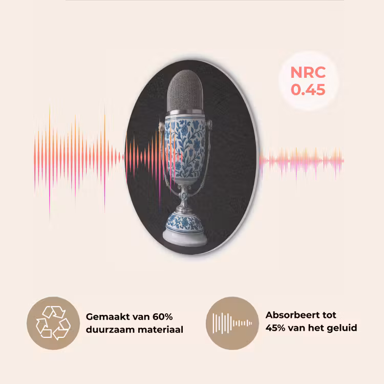 Microfoon - Delfts blauw - Muziek Akoestische PET Vilt - Rond klein -USP_NL