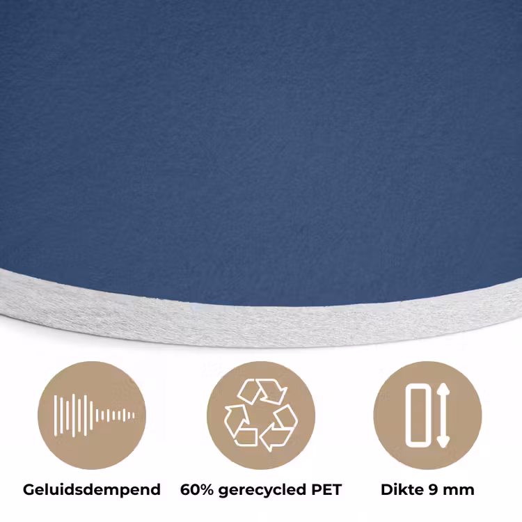 Midnight - Navy - Blauw Akoestische PET Vilt - Rond klein 838 -closeup_NL