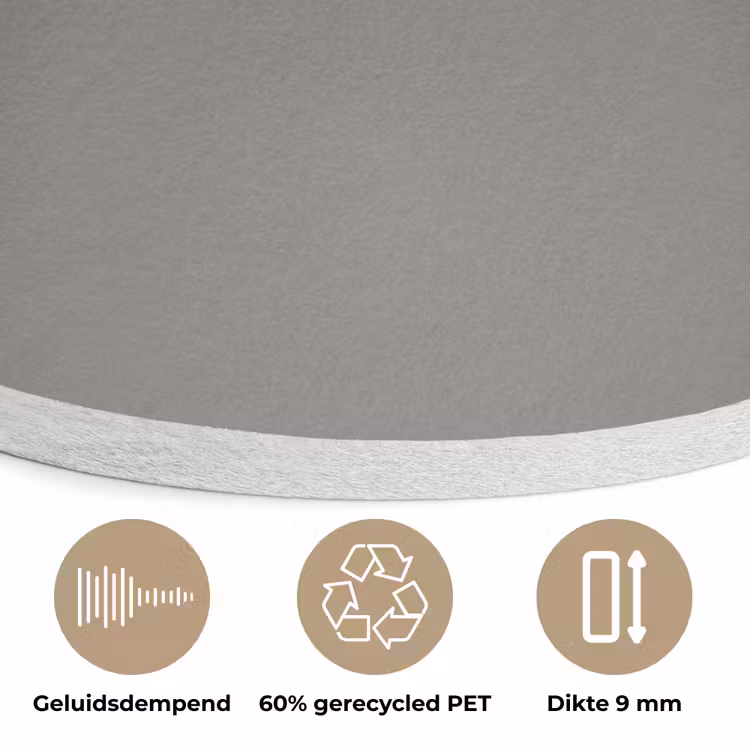 Mineral - Grey - Grijs Akoestische PET Vilt - Rond klein 838 -closeup_NL
