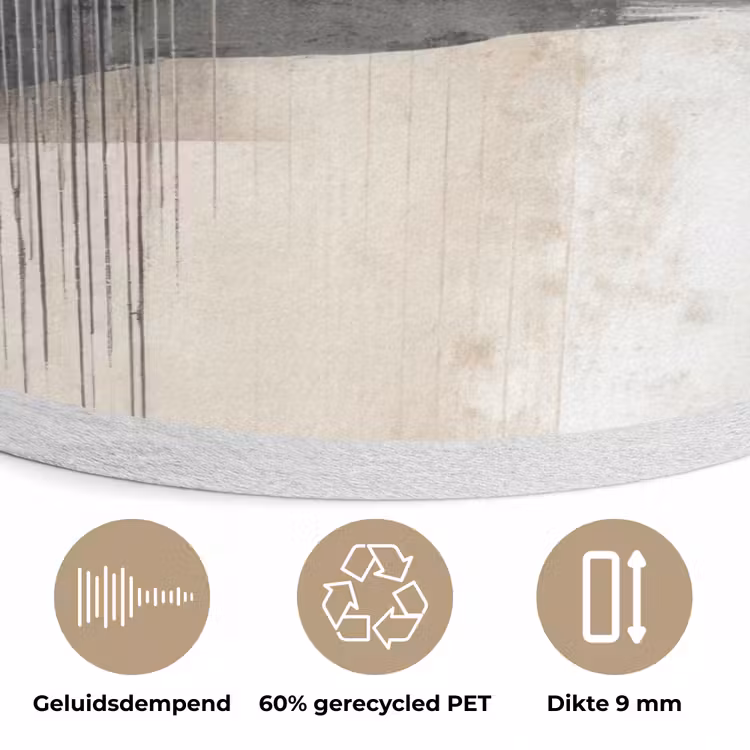 Minimalistisch - Landschap - Dimensie Akoestische PET Vilt - Rond klein -closeup_NL