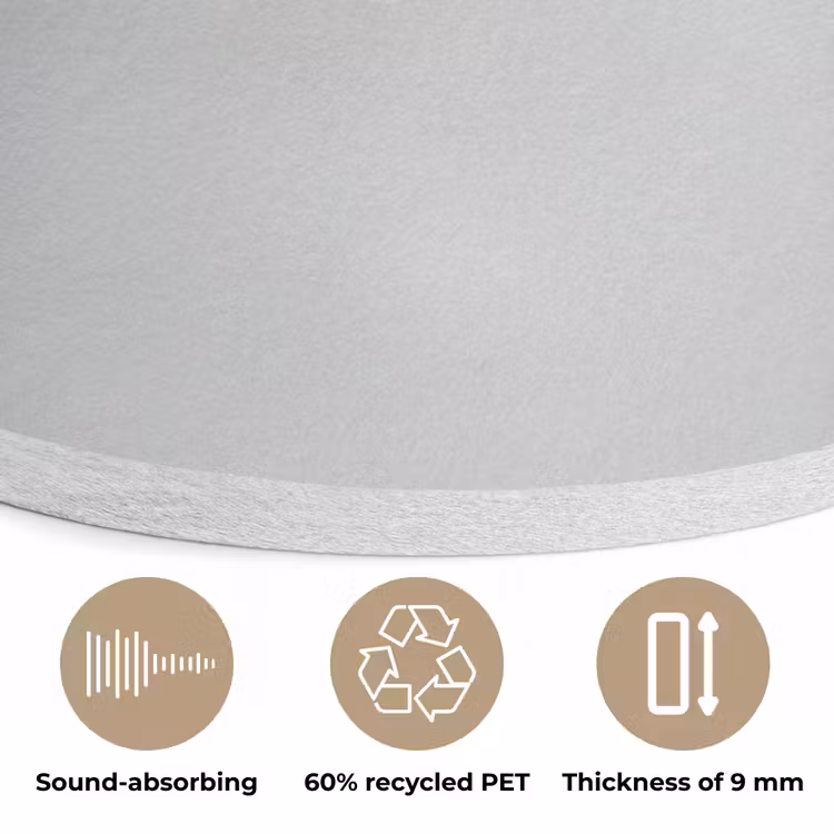 Minimalistisch - Silhouet - Zwart - Vliegtuig Akoestische PET Vilt - Rond klein -closeup_NL