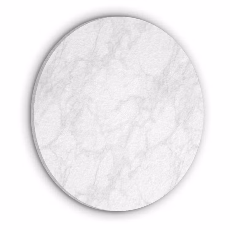 Minimalistisch - Wit - Grijze aders Akoestische PET Vilt - Rond klein 838 -3d