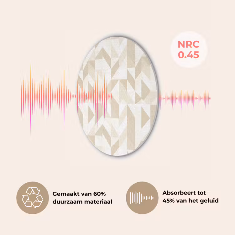Modern - Abstract - Beige Akoestische PET Vilt - Rond klein 838 -USP_NL