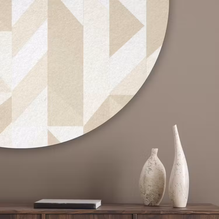 Modern - Abstract - Beige Akoestische PET Vilt - Rond klein 838 -sfeer5_closeup