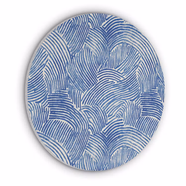 Modern - Abstract - Blauw Akoestische PET Vilt - Rond klein 838 -3d