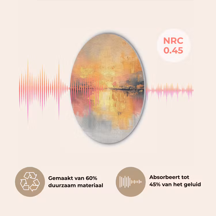 Modern - Abstract - Goud - Roze Akoestische PET Vilt - Rond klein -USP_NL