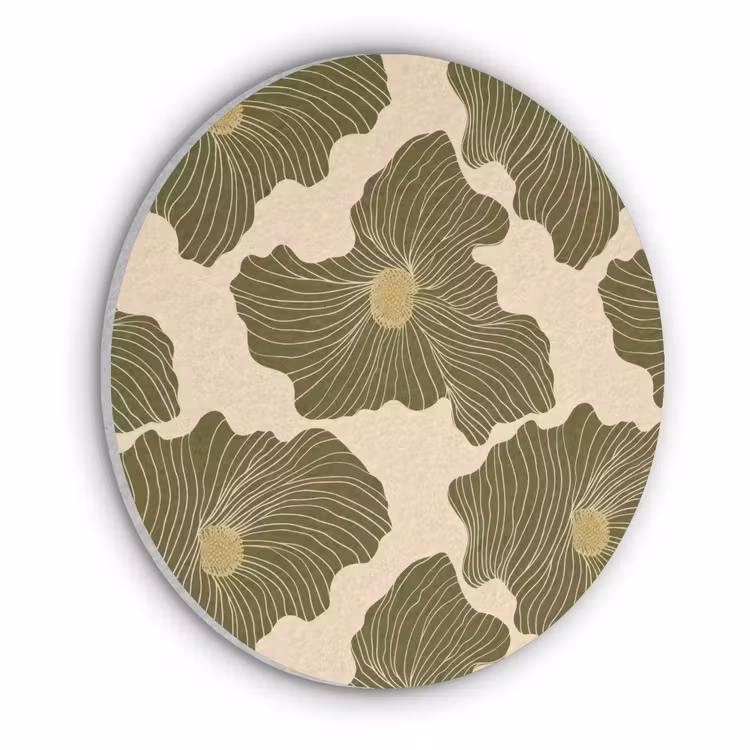 Modern - Abstract - Groen Akoestische PET Vilt - Rond klein 838 -3d