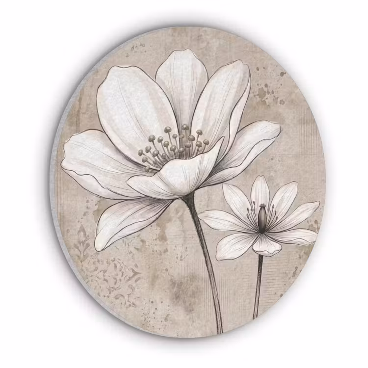 Modern - Design - Wit Akoestische PET Vilt - Rond klein -3d
